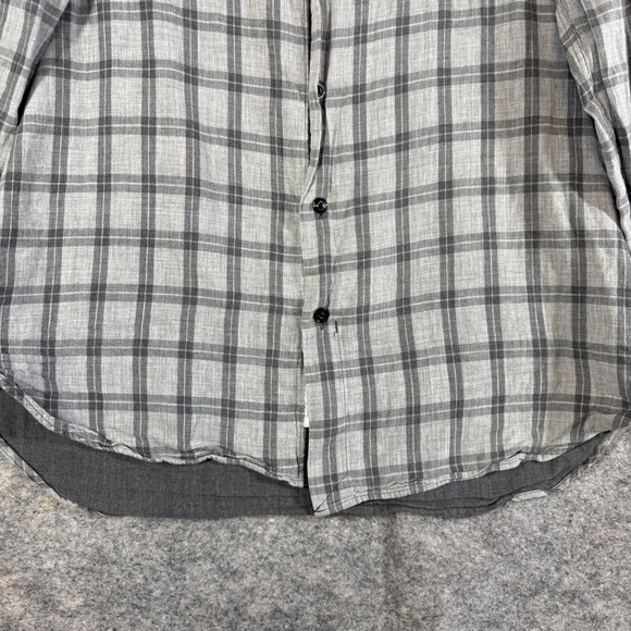 Rag & Bone Gray Plaid Button Down Shirt Men’s Large Classic Fit Cotton - Picture 4 of 16